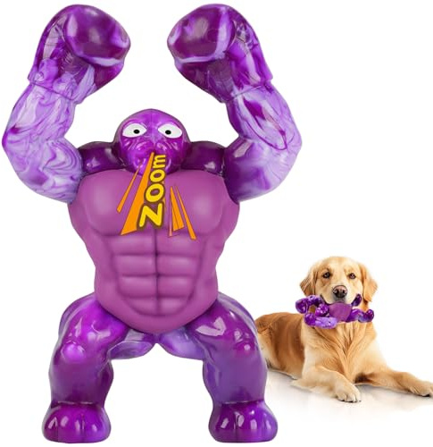 Furdog Dog Toys for Aggressive Chewers, Indestructible Chew Toys for Medium Large Breeds(20-80lb), Durable Squeaky Tough Dog Toy to Keep Them Busy (Purple)