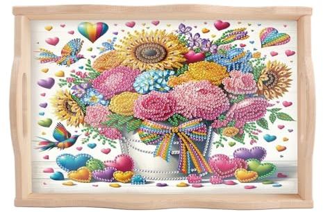 DCIDBEI Pintar con Diamantes Bandeja para Servir Tabla de Queso DIY 30x20cm Cuadros de Diamantes Plato para Servir para Frutas Verduras Aperitivo Comida Puzzle Diamantes Pan Boardsoard Estrella