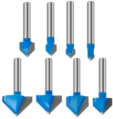 V groove router bit, router da 1/4 pollice | Bit di perforazione a forma V a 90 gradi V Cutter in legno,Kit di attacco router per lavorazione del legno robusti per gli appassionati di professionisti