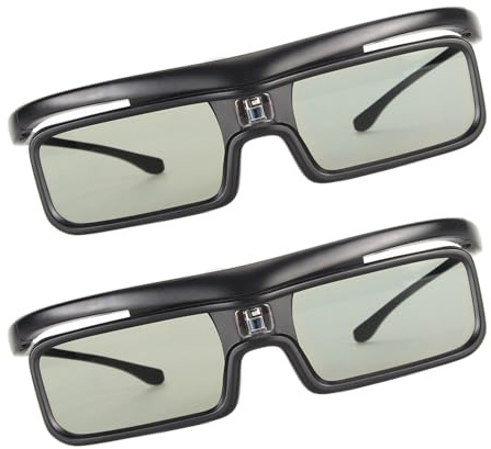 Gafas de Obturador Activo, Gafas 3D de Enlace DLP de 144Hz, Gafas de Gafas 3D Recargables para LTV-2500 3000 Pro 3500 Pro Vanish TV con 40 H de Tiempo de Juego 178 ° Angle de