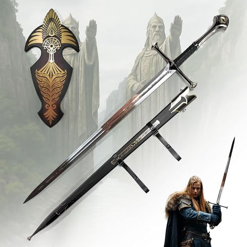 Der Herr der Ringe - LOTR Schwert, Filmschwert, echt, aus Stahl, Der Hobbit, Zauberer Merch, Aragorn Sword, Deko für Sammler und als Geschenk