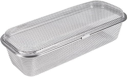 Steel Dishwasher Basket Silverware Holder, Rectangular Mesh Drain Dishwasher Basket for Small Items Kitchen Small Accessory Chopstick or Stra