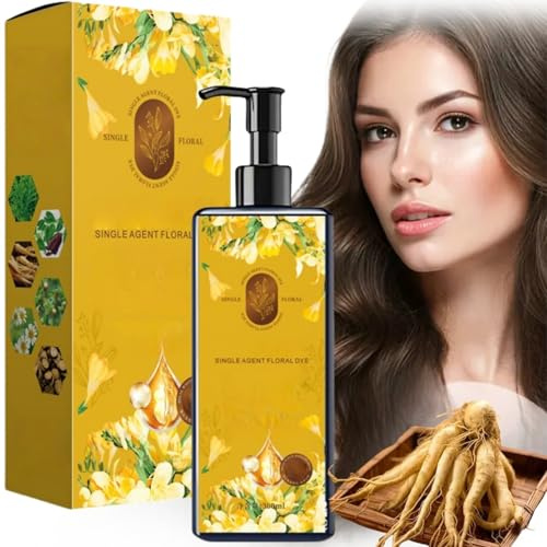 Natural Plant-Based Hair Colour Shampoo,Natural Hair Color Dye to Cover Grey,Permanent Black tea Hair Dye for Women and Men,Nourishing Colour Shampoo,Her/bal Coloring Cream for Hair Covering