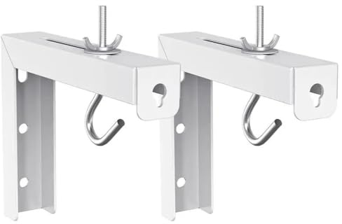 JIANBOHAIRS Wall Hanging Mount L-Brackets, Projector Screen Ceiling Mount, 6 inch Adjustable Extension with Hook Kit Projector Mount Stand