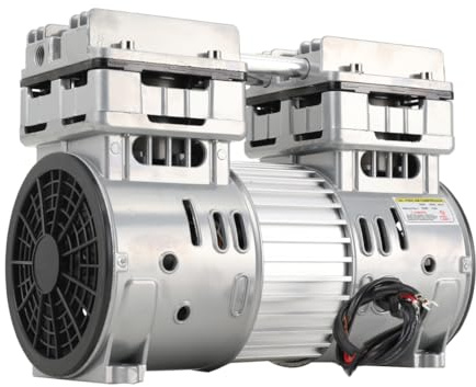 LALABU 750W Flüsterkompressor Druckluftkompressor, Luftkompressor Kopf Leise Silent Druckluft Luftkompressoren Zubehör,Aluminium öLfrei Compressor 8 Bar, 1400U/Min