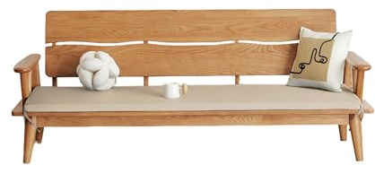 EBETA Bankauflage Outdoor Sitzauflage Bankkissen Wetterfest Gartenbank Sitzkissen waschbar, 5cm dick Bankpolster Bezug abnehmbar Gartenmöbel (Khaki, 160 * 50 * 5 cm)