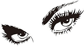 SEXY EYES VINYL WALL ART DECAL STICKER IN BLACK - 80CM (H) X 150CM (W)
