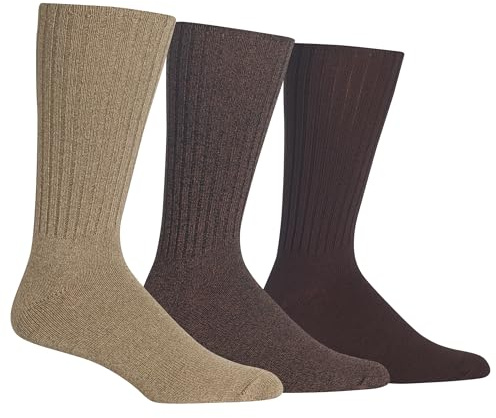CHAPS Lot de 3 paires de chaussettes Rib Dress Crew pour homme - Assorties - Rib Dress Crew Socks (3 Pack), kaki, Taille de la chaussure:37.5-46