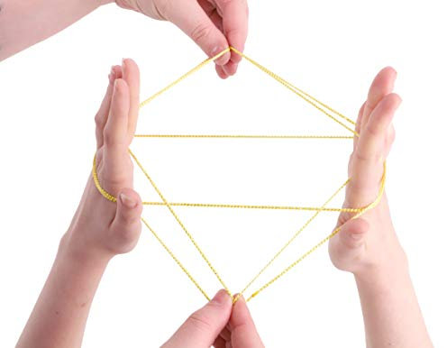 Toyland® Cats Cradle - Cat's Cradle - Magical String Art - Multi-Coloured Tricks - Retro Toys (Yellow)