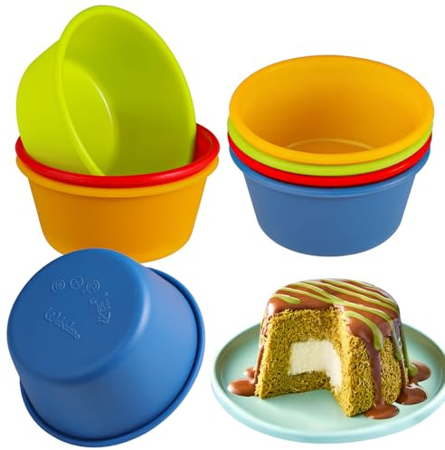 Webake Silicone Cupcake Baking Cups Set of 8, Air Fryer Muffin Pan Jumbo Muffin Liners Reusable Large Individual Muffin Tin, 3.5 Inch Mini Cake Pan Salad Dressing Container, BPA Free