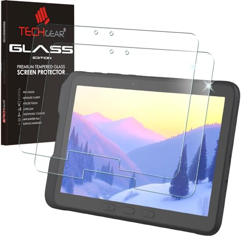 TECHGEAR 2 Stück GLAS Schutzfolie kompatibel mit Samsung Galaxy Tab Active Pro 10.1 Zoll und Active 4 Pro (SM-T540/T545/T547/T630/T637), Displayschutzfolie aus gehärtetem Glas [Crystal Clarity]