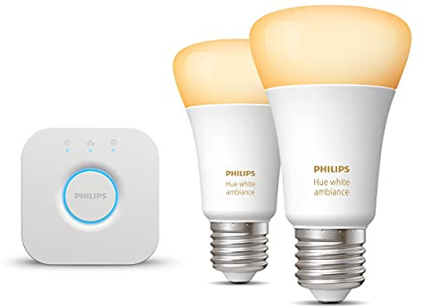 Philips Hue Pack de démarrage - White Ambiance - E27-2 Lampes - 1 Bridge