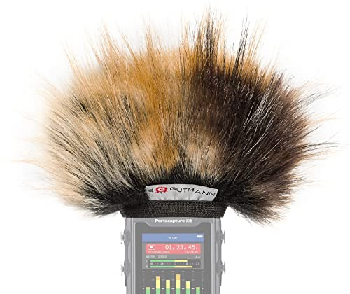 Gutmann Mikrofon Windschutz Fell für Tascam Portacapture X8 Premium Edition Tiger mit Innenfutter, Outdoor Handgefertigt in Deutschland