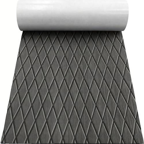 Hzkaicun Eva Schaum Bootsteppich 190x35/70cm Selbstklebend Yacht Boden rutschfest Matte Boot Deck rutschfest Teppich für Motorboot RV Yacht Kajak Schwimmbad Teakholz
