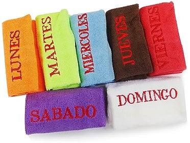 Super Mundo - Paños de Limpieza de Microfibra, Bayetas Microfibras, 7 Unidades, Ideal para Limpieza, Cocina, Coche, Baño, 30 X 40 cm (Semanal Multicolor)