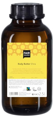 FAIR SQUARED Körperbutter Shea 2,5 Liter - intensive Hautpflege - vegane Body Butter Sheabutter 2500 ml