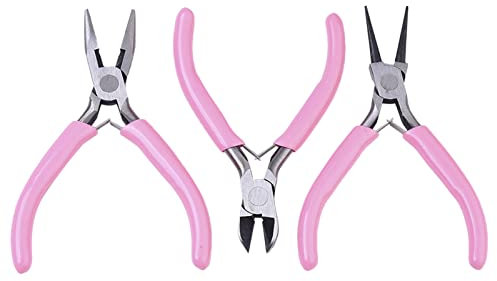 UPQRSG 3 teiliges Zangen Set, Zangen für Die Schmuckherstellung, Inklusive 1 Rundzange, 1 Schneidzange, 1 Seitenschneider, DIY Schmuckherstellungswerkzeuge Zum Drahtwickeln