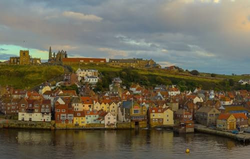 1000 Piece Wooden Jigsaw Puzzle, Great Britain North Yorkshire Whitby City Evening Puzzle Unique Birthday And Xmas Gifts 75X50Cm