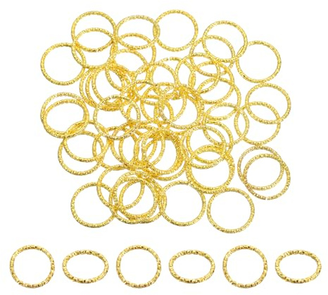 QUARKZMAN 50 Stück Offene Biegeringe, 18 mm verdrehte O-Ring-Verbinder für DIY-Bastelarbeiten Armbänder Halsketten Schmuckherstellung, Gold