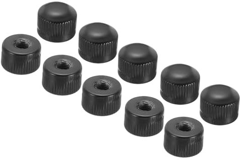 PATIKIL Écrou Borgne M5x11x14, 15 Pcs Écrou à Capuchon Vis Bouton Cache Boulon Filetage Femelle, Moleté, Quincaillerie Décorative, Luminaires, Noir