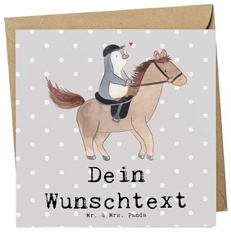 Mr. & Mrs. Panda Postkarte personalisiert Pferd Reiten - Personalisierte Geschenke, Geschenk, karte, Karten, Grußkarten, Reitstall, Reitsport, Reitverein, Pferde