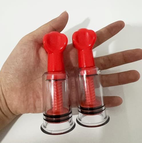 YILUQIFLY Nipple Suction Cupping Toy 2pcs Set Twist Up Manual Vacuum Papilla Nipple Correction Cup for Flat and Inverted Nipples (Black, 1.14 inch)