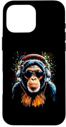 Funky DJ Monkey with Shades and Headphones Case for iPhone 16 Pro Max