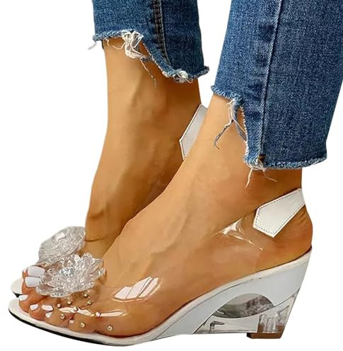 Tanzschuhe Damen Mit Absatz Riemchenpumps Elegant Und Bequem Sommer 111 Sling Pumps Damenschuhe Damensandalen Weite H Wandersandalen Stöckelschuhe Weiß