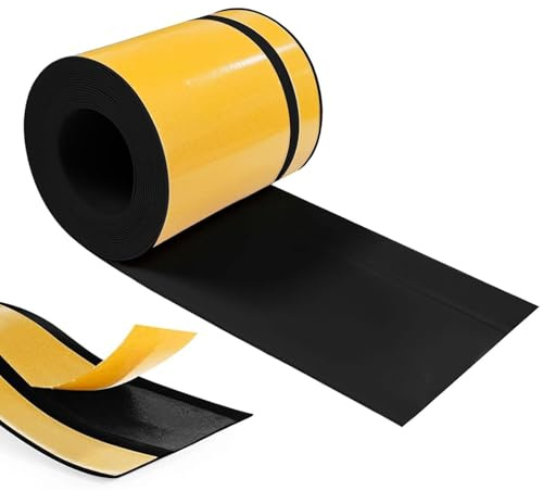 Hengrongshen Sockelleiste Selbstklebend, PVC Weichsockelleiste 70 mm x 20 mm x 6 m, Flexible Leisten Selbstklebend Geeignet für Büros, Arbeitszimmer, Küchen, Badezimmer (Schwarz)