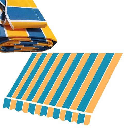 VLKLPZAHAK Gelenkarmmarkise Ersatzstoff Einziehbare Markise Markisentuch Ersatz Balkonmarkise Markisenbespannung Sonnenmarkise Stoff Mit Volant(20x10ft/600x300cm)