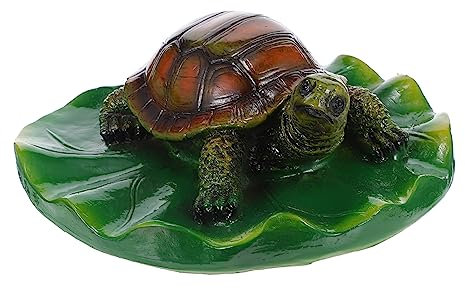 IMIKEYA Schwimmende Schildkröten-deko Aus Langlebigem Resin Leichtes Teichornament Lotusblatt Für Gartenteich Pool Innen Außenbereiche Fischfreundlich Und Dekorativ