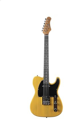 EKO GUITARS – Chitarra Elettrica TL‑400, Corpo Pawlonia, Manico Acero, Tastiera Laurel, 2 Pickup Single‑Coil, Ponte Tele, 22 Tasti, Colore Butterscotch