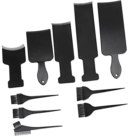 CLISPEED Haarfärbepinsel 10 Stück mit Zähnen Haarfärbebrett Schwarzes Kunststoff für Salon Heimanwendung