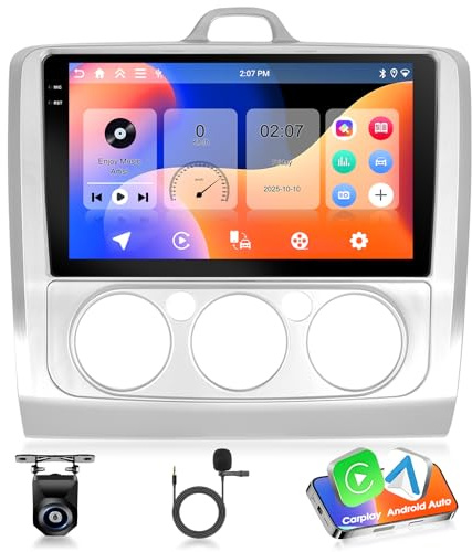 Motorsi 2 DIN 4G+64G para Ford Classic Focus 2004-2011, Autorradio 9 Pulgadas 1280P con Sistema Android 15, A-pple Carplay Android Auto GPS Bluetooth 5.0 WiFi FM/RDS 2USB Compatible con Dab+ OBD2