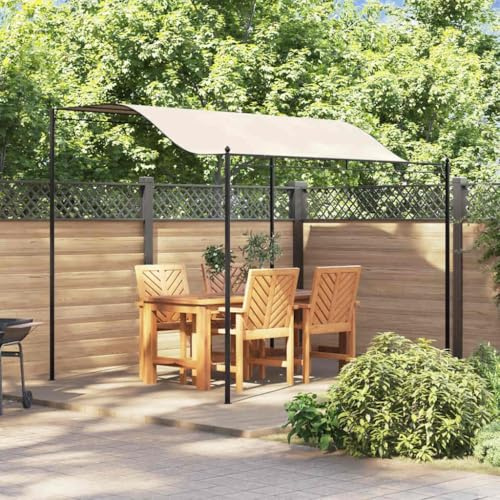 Gazebo da Giardino, Tenda da Sole con Struttura in Acciaio, Design Pratico, Tende da Sole per Esterno, Gazebo da Spiaggia, per Giardino e Campeggio, Colore Bianco Crema, 3 x 2.4 m