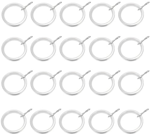ELAYARD Anillos Colgantes para Cortinas de Acero Inoxidable 20 Piezas Tamaño Compacto Deslizantes Silenciosos Accesorios para Barra Romana Uso en Sala, Dormitorio y Baño