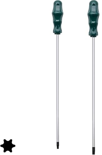 Fixinus Torx-skruvmejselset, T20 T25, 300 mm längd, 12-tums magnetisk torx-skruvmejsel med hål, extra lång