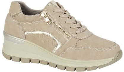 Shoes by Emma Women’s Wedge Trainer with Side Zip – Lightweight Comfort Trainer with Cushioned in-Sole, Lace-Up Casual Shoe