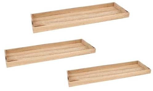Meinposten Tablett Holz 3er Set Dekotablett 30-60 cm Holztablett Serviertablett Basteln