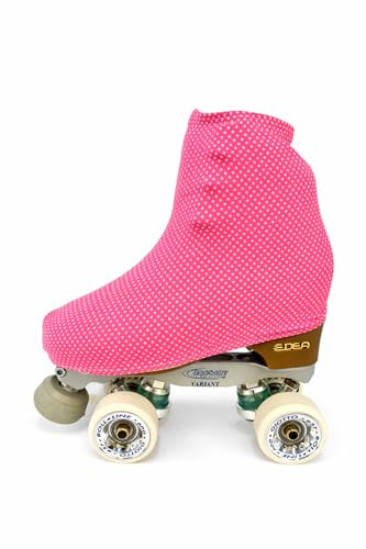 CRLSPORT Cubre patín para niña y Mujer, Funda PatinSkate, Professional Skating, Patinaje Hielo,artístico o en línea. 180 Densidad. Talla Universal Adulto y niños. Color Topos Rosa