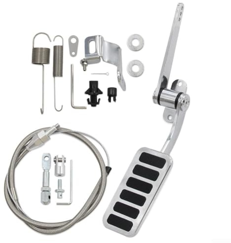 HEIBTENY Pedale acceleratore in alluminio 2 x4-1/2 con kit cavo in acciaio inossidabile da 91,4 cm, manicotto da 61 cm e staffa per carburatore, ricambio diretto per controllo acceleratore motore
