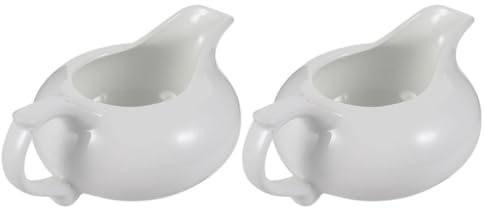 BESTOMZ 2 Salseras de Cerámica en Color Claro para Café y Salsa, Fáciles de Limpiar, Ideales para Uso Diario y Fiestas de Inauguración de Casa