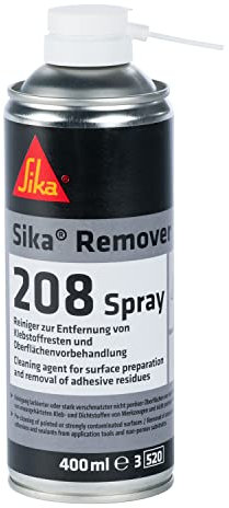 Sika – Spray Reiniger – Sika Remover-208 Farblos – zur Entfernung von Klebstoffresten und Oberflächenvorbehandlung – für Innen und Außen – 400 ml