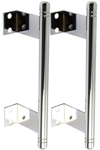 Gedotec Griffe für Küchenschränke aus Metall | 2 Stück Griffe Möbel | SLIDE | Möbelgriffe Verchromt poliert | Türgriffe Küche | Schiebetür-Griff | Griffe Schrank geeignet für Falttüren Schiebetür