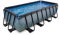 EXIT Toys Stone Pool - 400x200x100cm - Großer, Rechteckiger Rahmenpool mit Kartuschenfilterpumpe - Extra tiefer Pool - Starker Rahmen - Inklusive Poolleiter - Einzigartiges Design - Grau