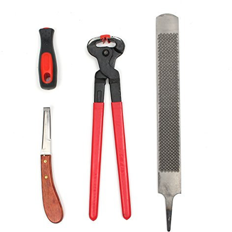 Tutoy 4 Pz Zoccolo del Maniscalco Kit Utensile Taglierino Tenaglie Coltello
