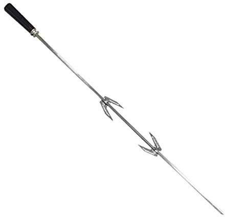 Easyricambi Asta spiedo girarrosto Completa Lunga 700mm (70cm). Sezione Triangolare di 7mm con 2 forchette e Impugnatura.