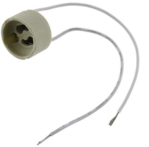 Lot de 10 douilles GU10 en céramique avec câble de raccordement pour lampes LED et halogènes