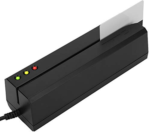 Lector de tarjetas de banda magnética USB, escritor de lector de tarjetas de banda magnética USB de 3 pistas Lector de tarjetas de crédito POS Magstripe para mini lector MSR605X Swiper