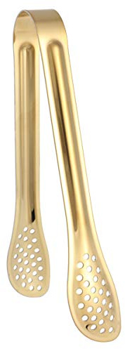 Lot de 4 pinces de cuisine en acier inoxydable avec poignée ergonomique - Pour sucre, glace, salade, fruits, gâteau, barbecue doré